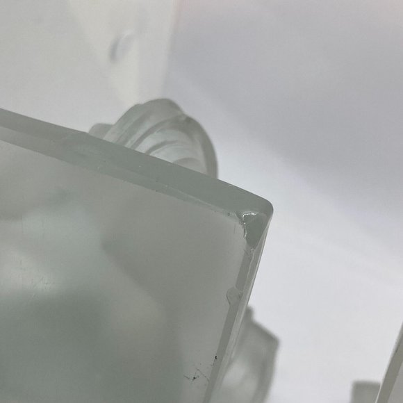 ART DECO CZECH FROSTED ART GLASS BOOKENDS CZECHOSLOVAKIA SIGNED 4"L X 3"W X 5"H - Picture 5 of 14